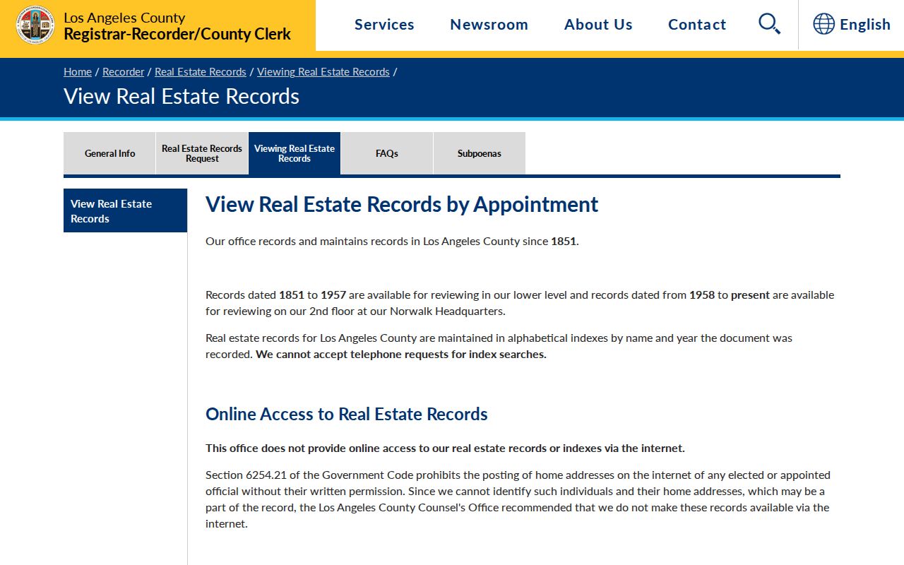 Monterey Park people search through Los Angeles County recorder records
