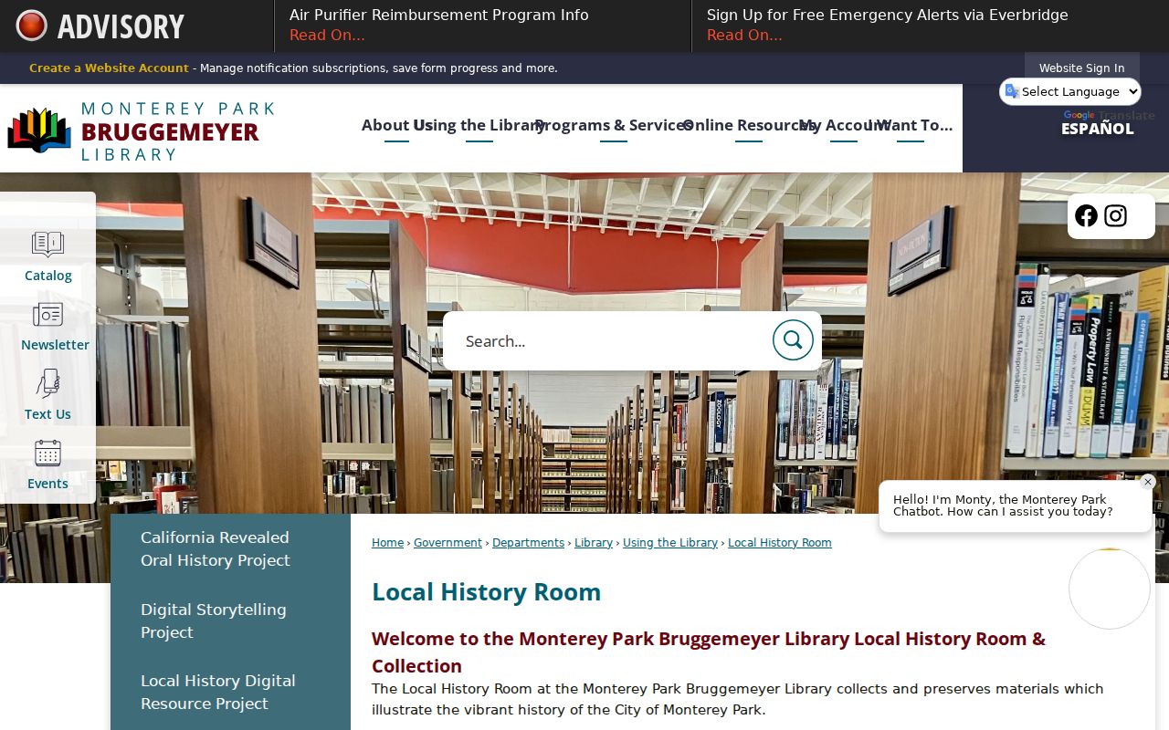 Monterey Park people directories Bruggemeyer Local History Room