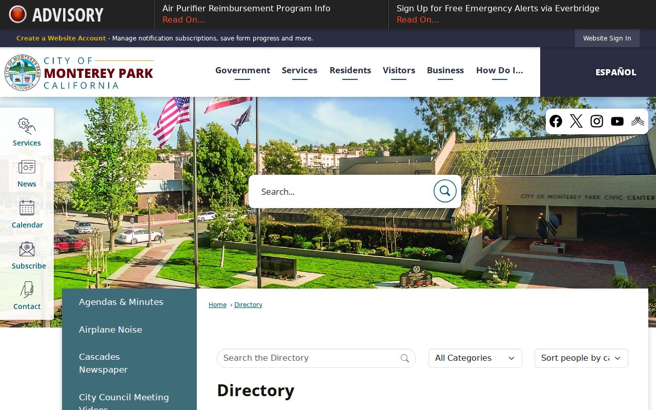 Monterey Park people directories CivicEngage staff search