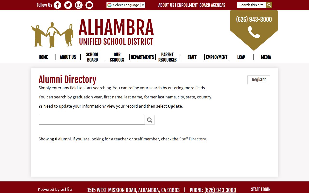 Monterey Park people directories AUSD alumni lookup